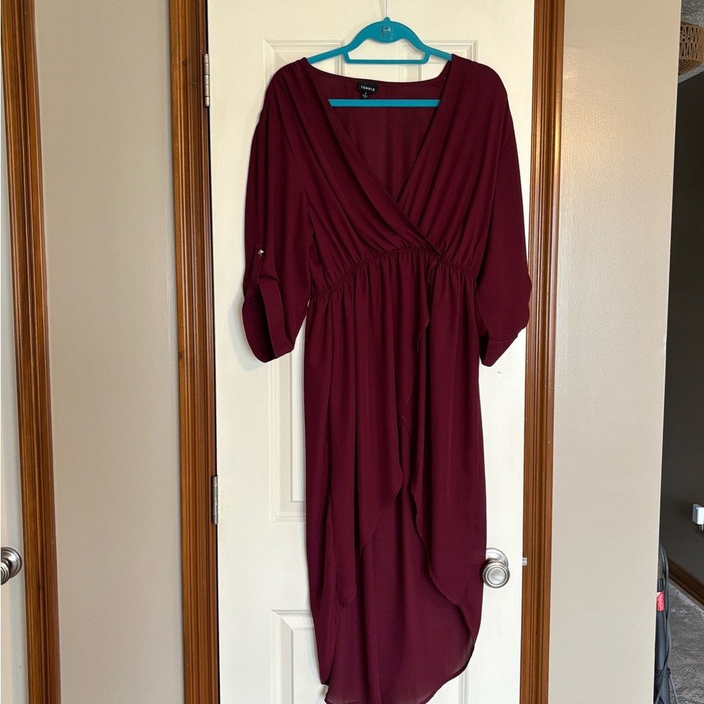 Torrid Deep Burgundy High Low Dress